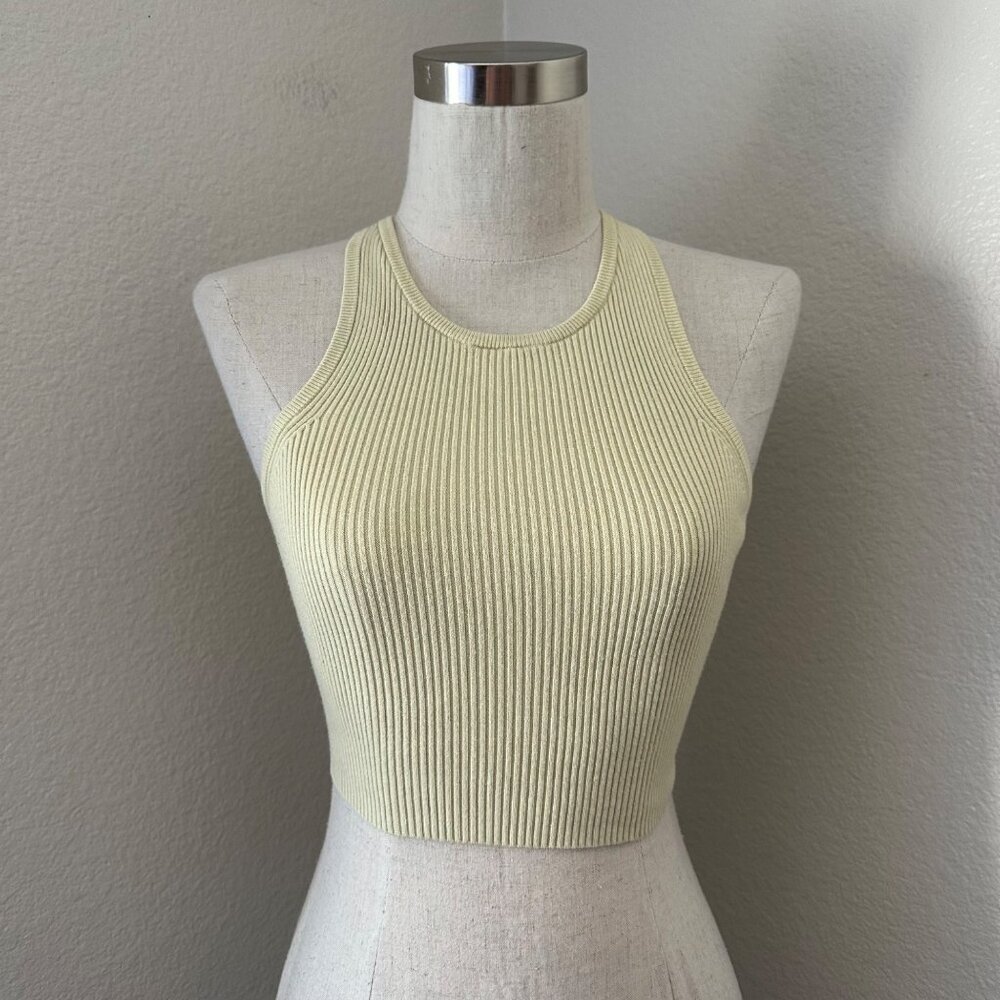 Aritzia Wilfred Ribbed Knit Sleeveless Scoop Neck Tank Top Lightweight 2XS